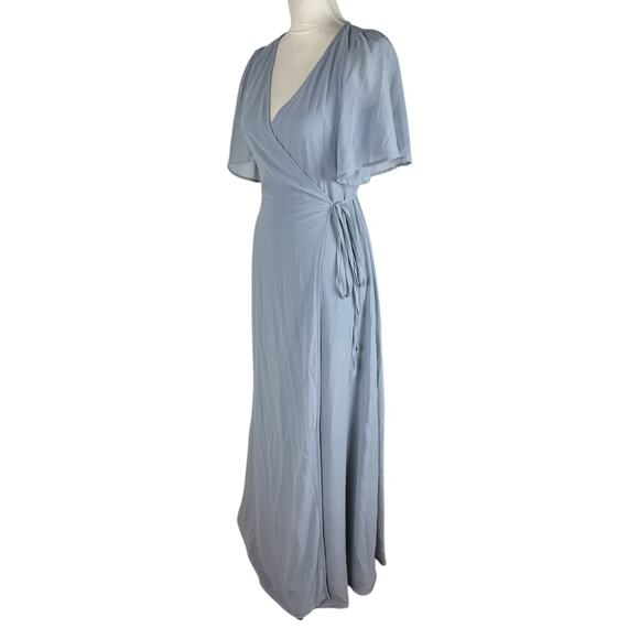 Baltic Born Ivy Wrap Maxi Dress Light Blue Chiffon Bridesmaid V-Neck Size XS NEW - Picture 6 of 9